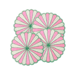 Pink and White Beaded Scallop Round Placemats
