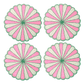 Pink and White Beaded Scallop Round Placemats - MAIA HOMES