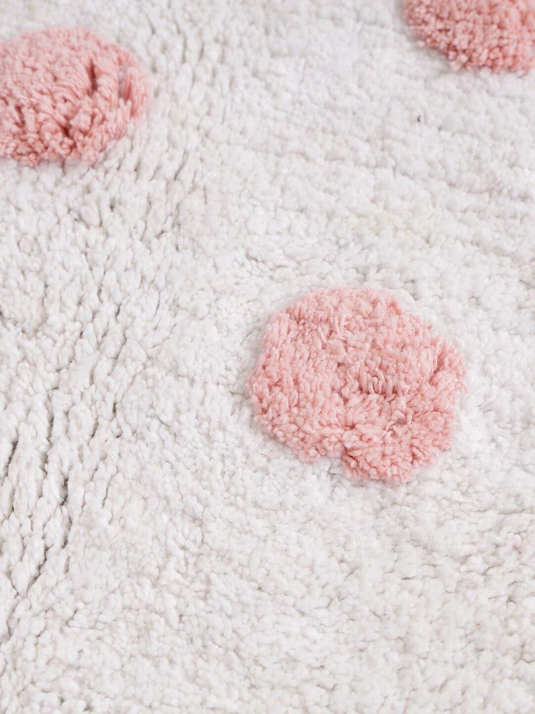 Pink White Heart Shaped Cotton Bath Rug Washable Bathroom – HITRUG