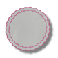 Pink Double Scalloped Round White Placemats - MAIA HOMES