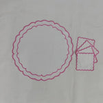 Pink Double Scalloped Round White Placemats