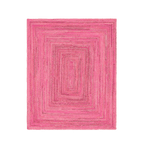 Pink Hand Braided Jute Rug