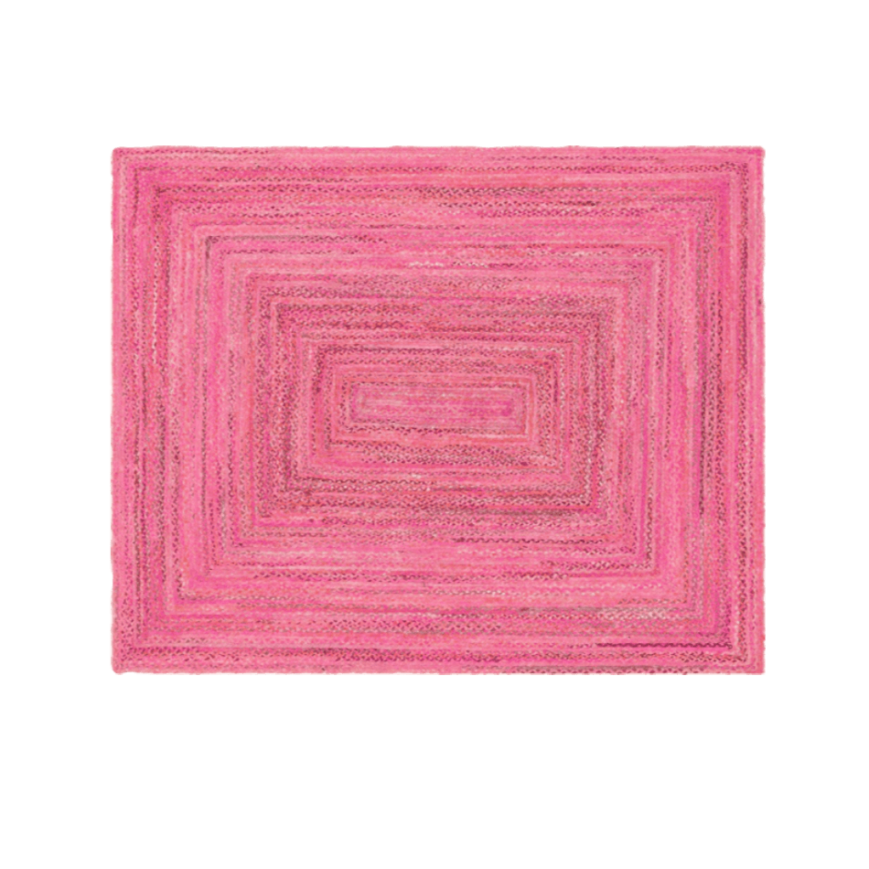 Pink Hand Braided Jute Rug