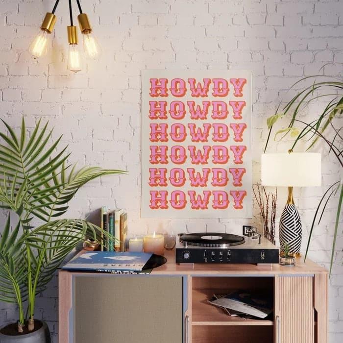 Pink Howdy Wall Art Poster - MAIA HOMES