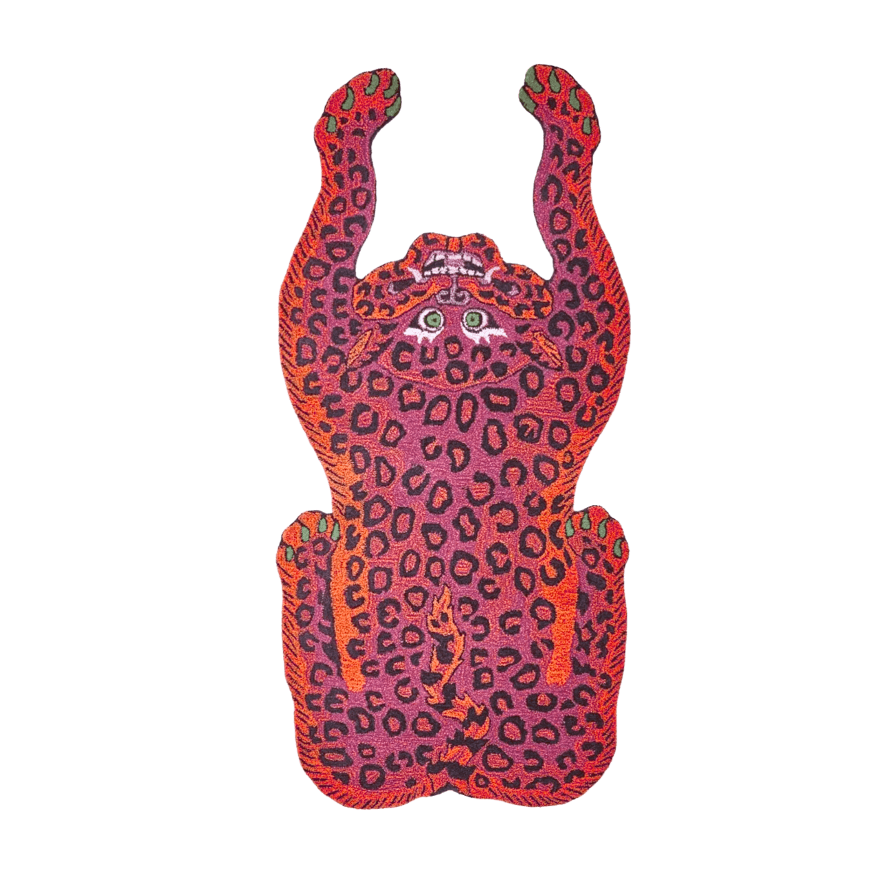 Pink Leopard Yogi Accent Wool Rug