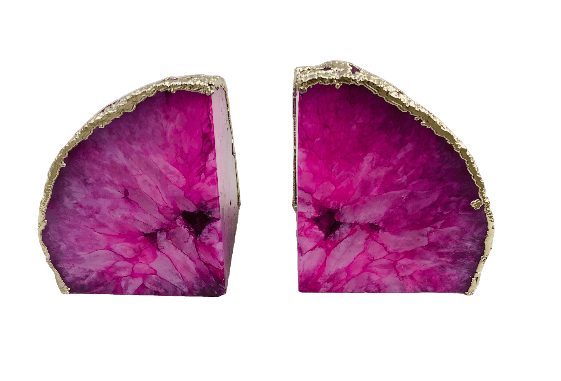 Pink Plated Agate Bookends