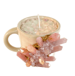 Pink Quartz Crystal Scented Soy Candles in Coffee Mug - Set of 2 Rose Rose Gold Finish