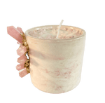 Pink Quartz Crystal Scented Soy Candles in Coffee Mug - Set of 2