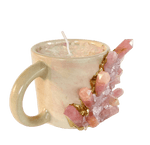 Pink Quartz Crystal Scented Soy Candles in Coffee Mug - Set of 2