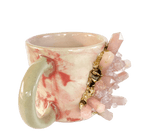 Pink Quartz Marbled Ceramic Coffee Mug - Set of 2