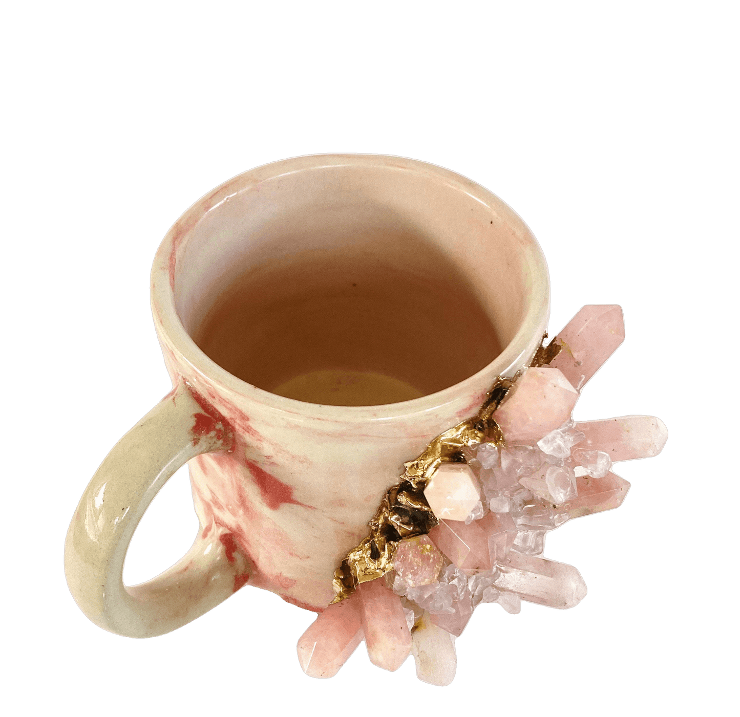 Pink Quartz Marbled Ceramic Coffee Mug - Set of 2 - MAIA HOMES