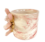 Pink Quartz Marbled Ceramic Coffee Mug - Set of 2