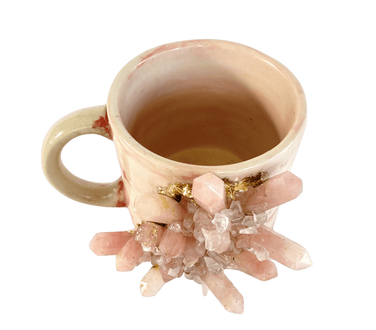 Pink Quartz Marbled Ceramic Coffee Mug - Set of 2