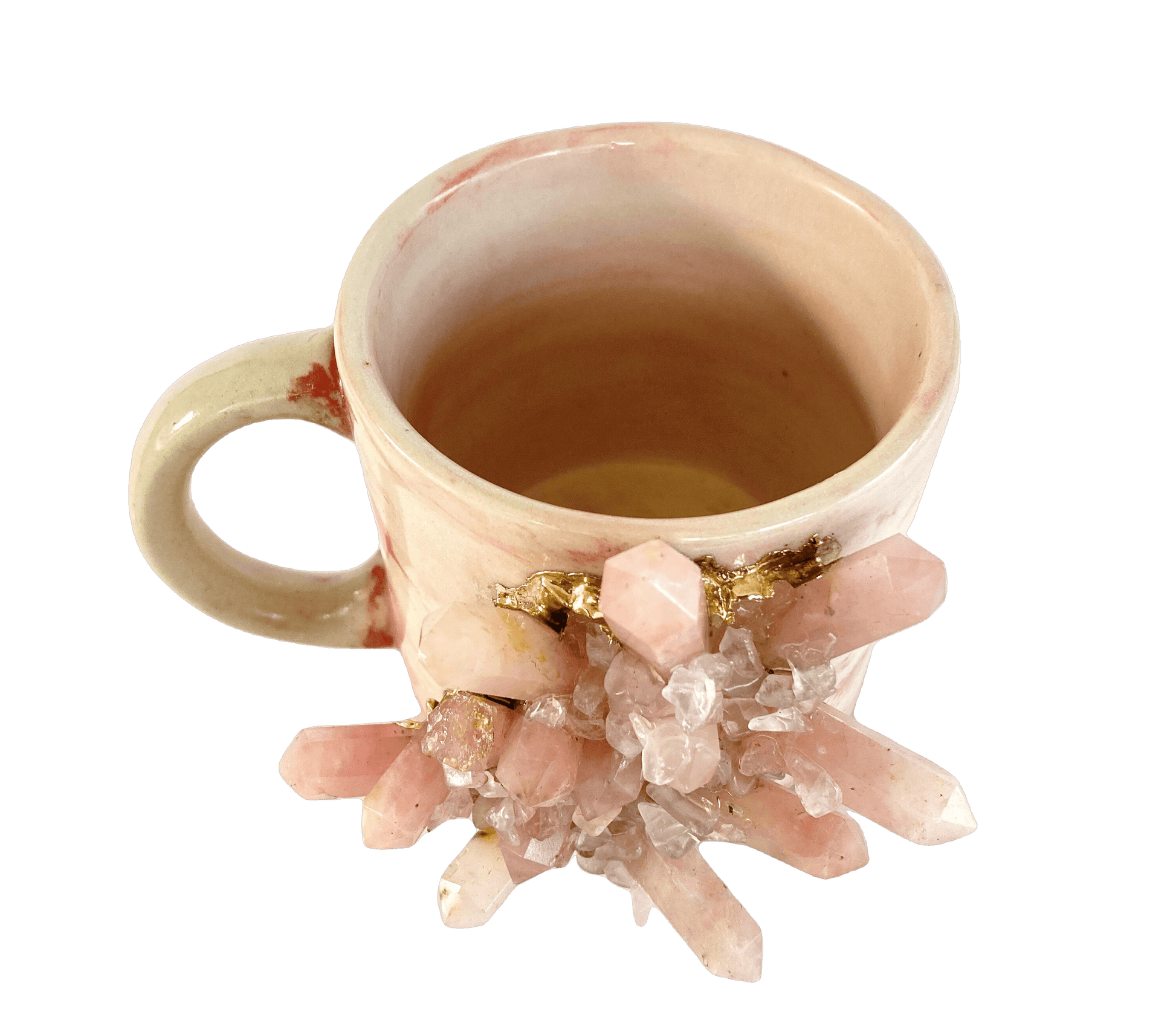 Pink Quartz Marbled Ceramic Coffee Mug - Set of 2 - MAIA HOMES