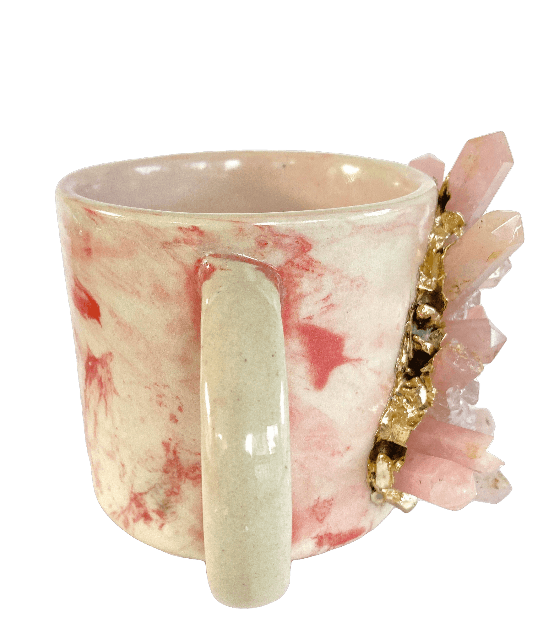 Pink Quartz Marbled Ceramic Coffee Mug - Set of 2