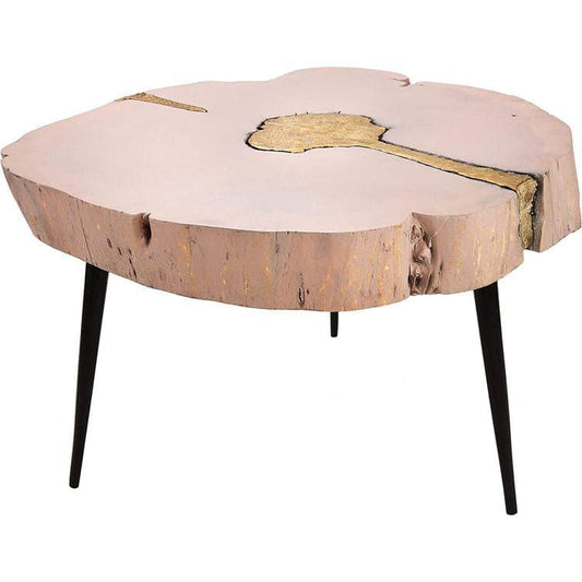 Pink Timber Golden Rustic Cocktail Table - MAIA HOMES