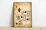 Playing Cards Patent Print| Framed Art Print