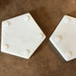 Poker Brass Inlay Pentagon Marble Coaster - Set of 4 - MAIA HOMES