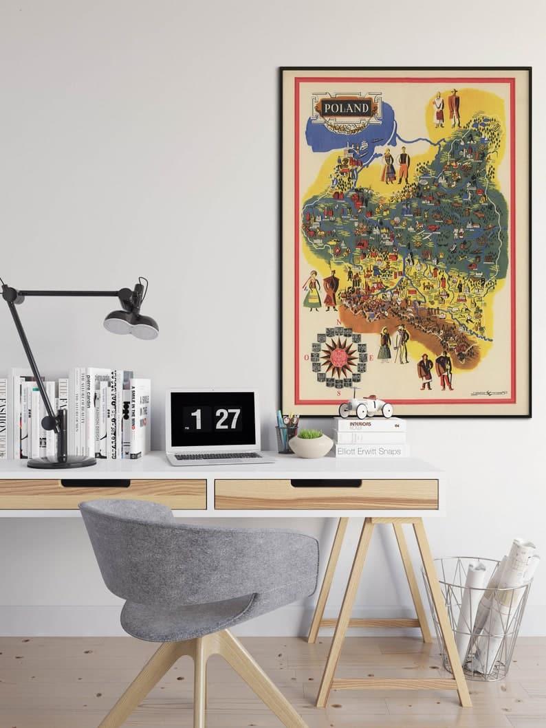 Poland Map Poster| Framed Wall Prints