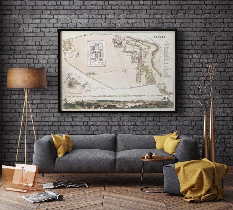 Pompeii Map Print| Fine Art Prints