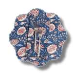 Pond of Flowers Block Printed Cotton Placemats and Napkins