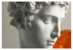 Pop Art Greek God Bust with Orange Balloon