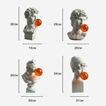 Pop Art Greek God Bust with Orange Balloon