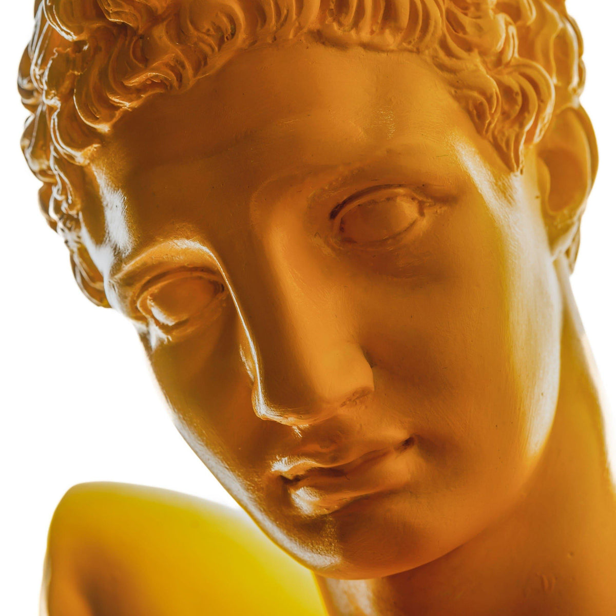 Pop Art Yellow and Red Fragile Heart Hermes Bust Sculpture