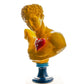 Pop Art Yellow and Red Fragile Heart Hermes Bust Sculpture - MAIA HOMES