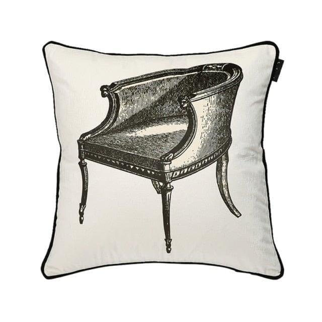 Portrait of Chair White Velour Cushion Cover E