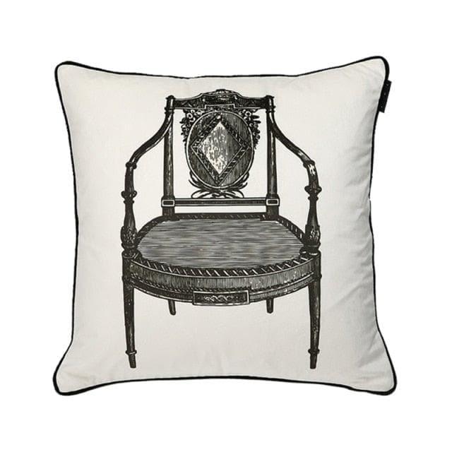 Portrait of Chair White Velour Cushion Cover - MAIA HOMES