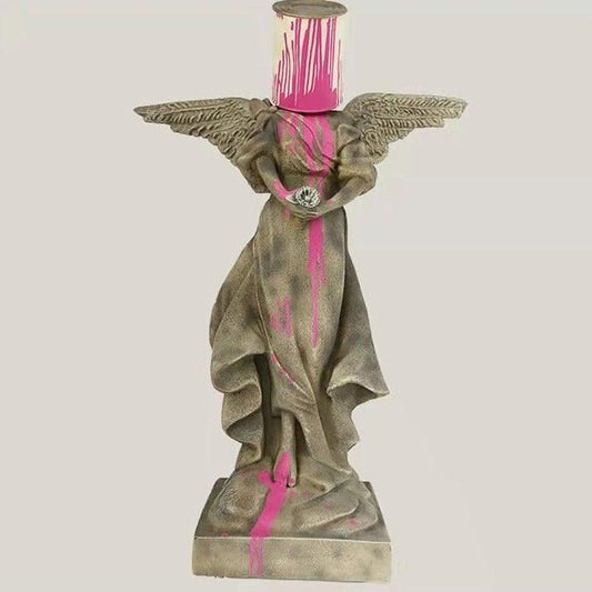 Pouring The Paint Iron Bucket Angel Statue