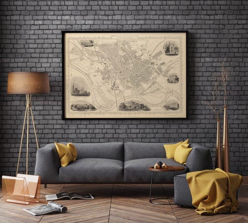 Preston Map Print| Fine Art Prints