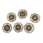 White Gold Flower Beaded Coasters