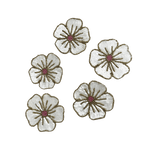 White Gold Floral Beaded Sequin Coasters