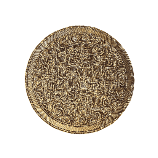 Golden Orion Round Beaded Placemat