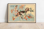 Propaganda Map of Europe during World War 1| WW1 Europe Map Print