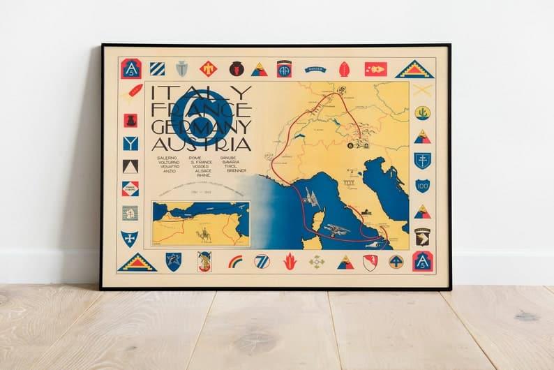 Propaganda Map of Europe during World War 2| WW2 Europe Map Print