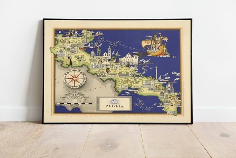 Puglia Map Print| Art History