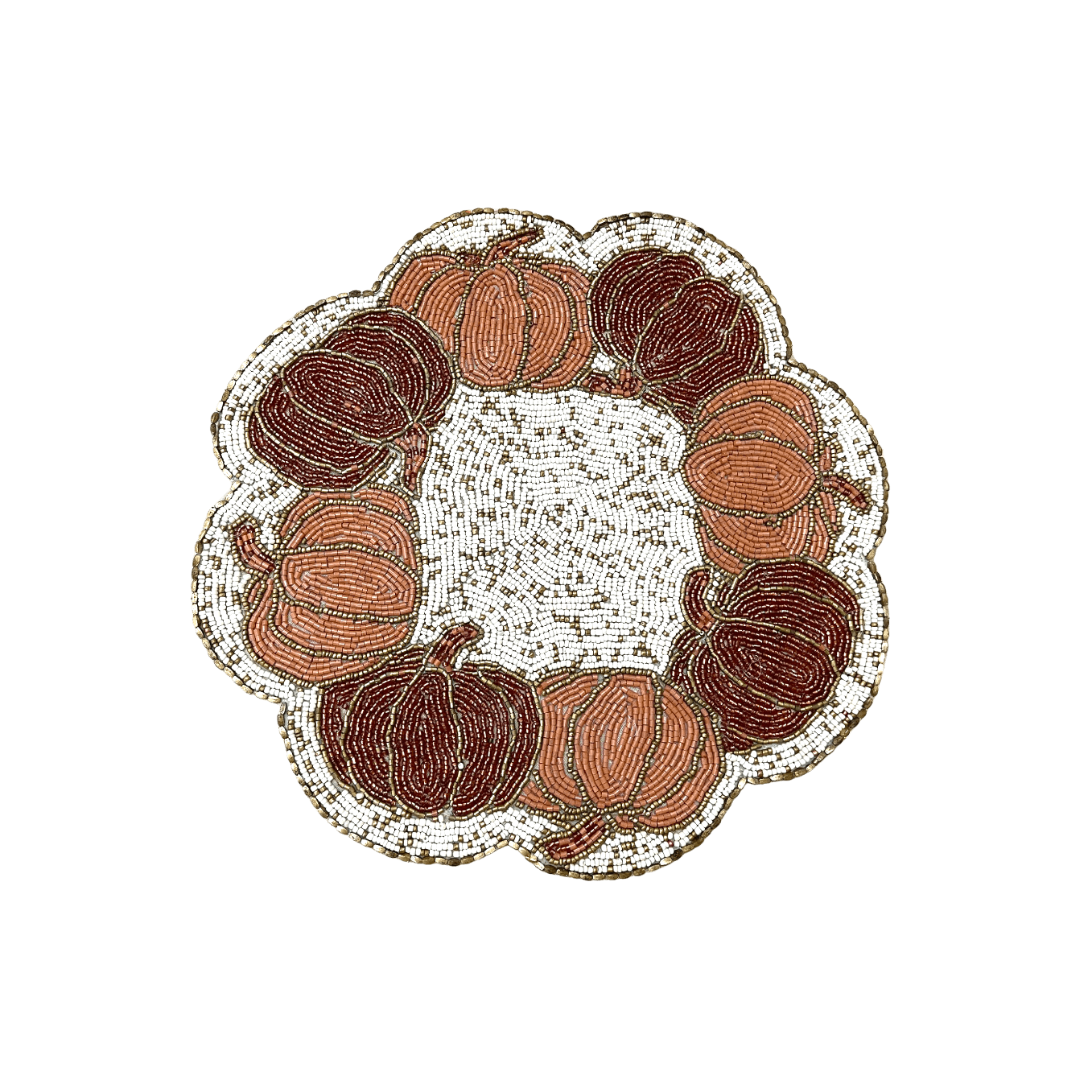 Pumpkin Harvest Beaded Placemat - Set of 6 - MAIA HOMES