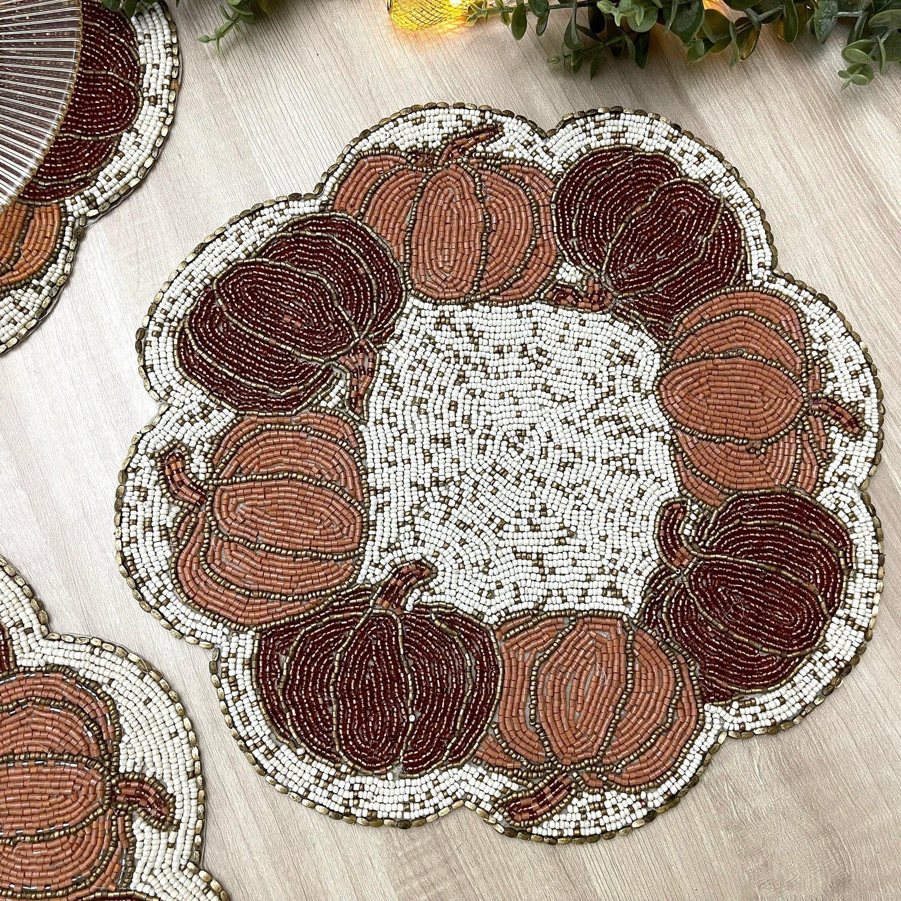 Pumpkin Harvest Beaded Placemat - Set of 6