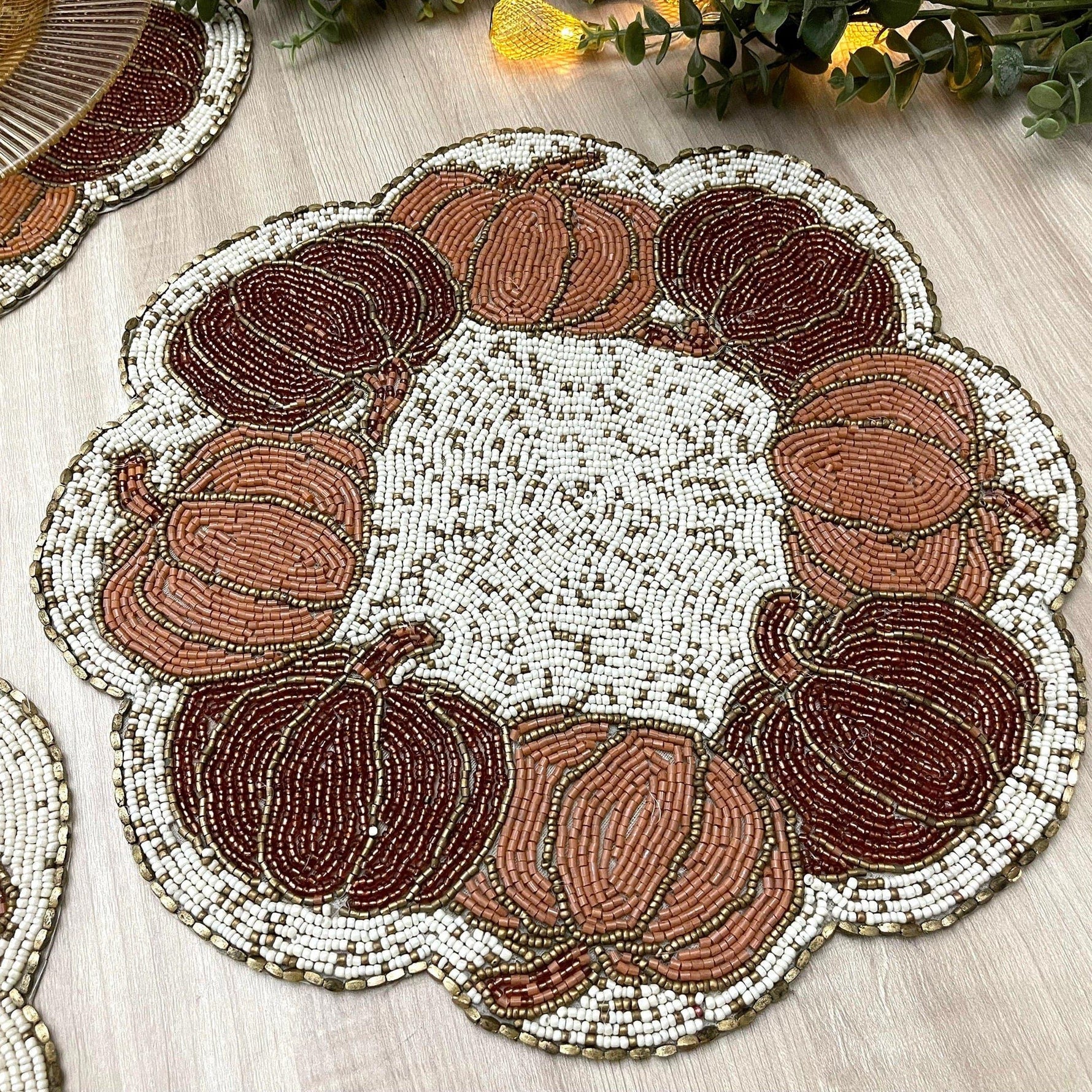 Pumpkin Harvest Beaded Placemat - Set of 6