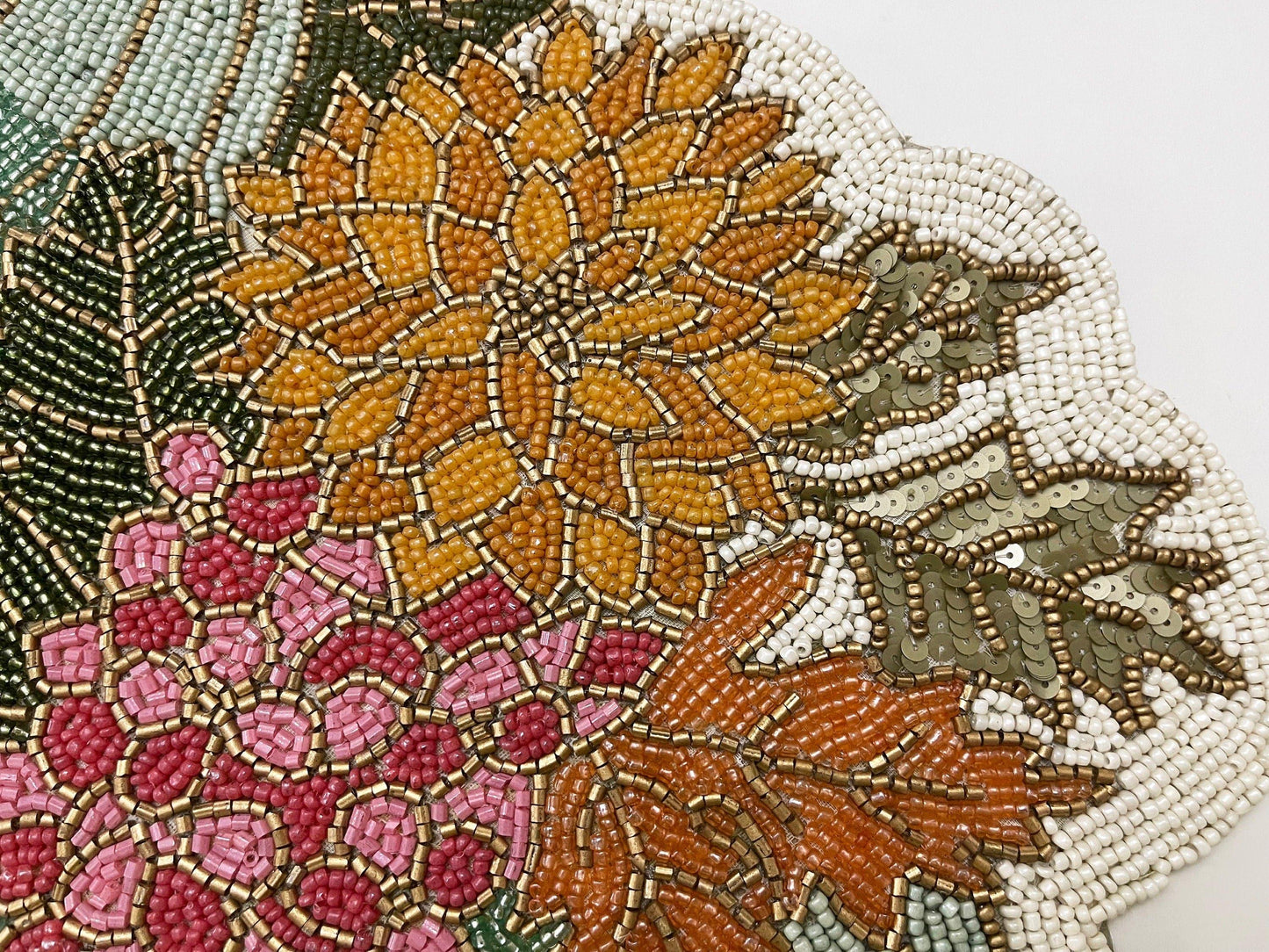 Pumpkins and Flowers Beaded Table Runner - MAIA HOMES