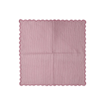 Punch Pink Stripes on White Scalloped Cotton Napkins