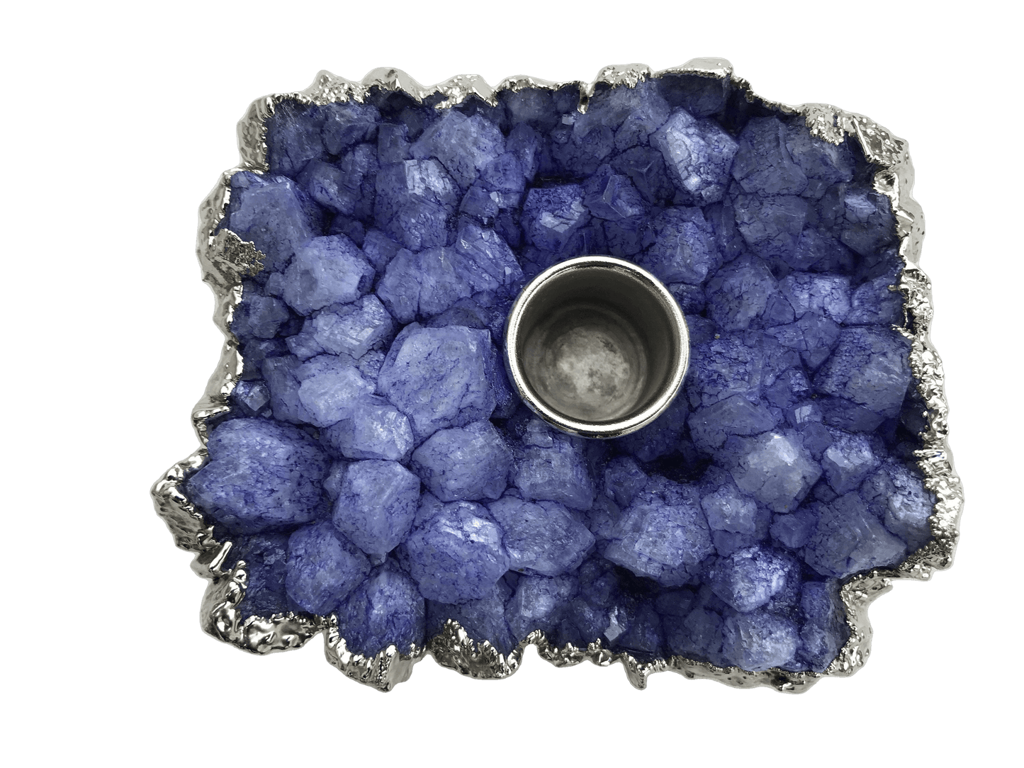 Purple Agate Gemstone Taper Candle Holder - MAIA HOMES