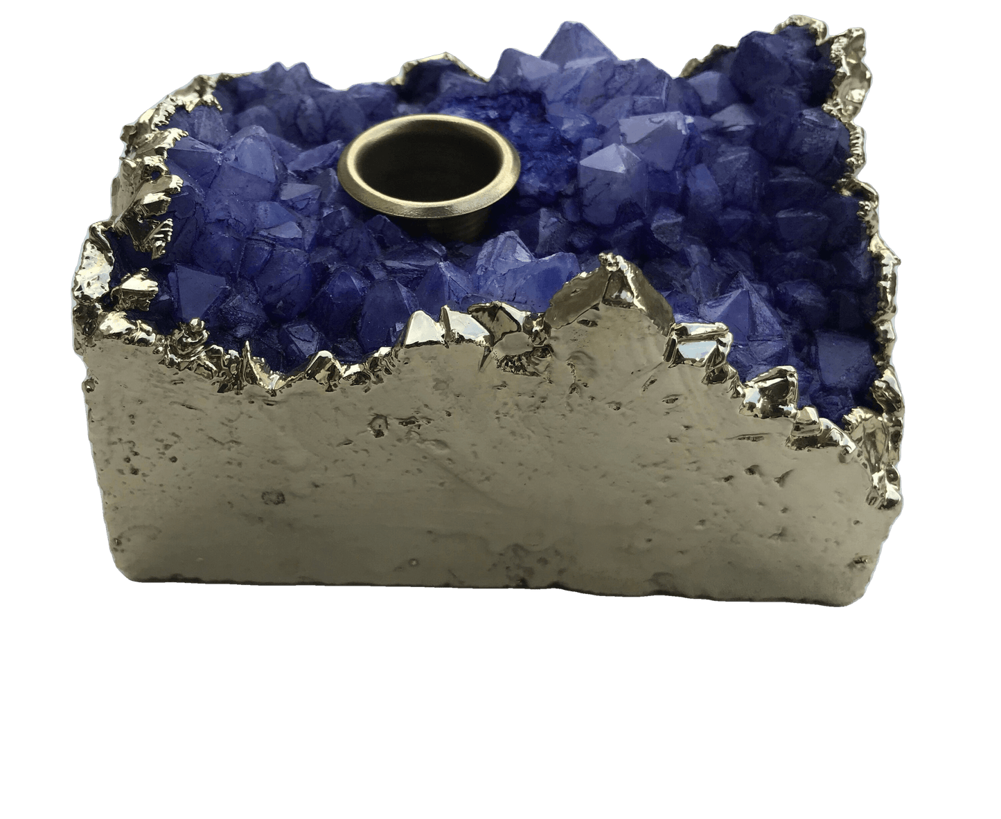 Purple Agate Gemstone Taper Candle Holder - MAIA HOMES
