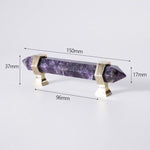 Purple Amethyst Bar Cabinet Drawer Pull with Brass Accent