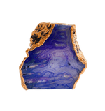 Purple Blue Agate Gemstone Taper Candle Holder