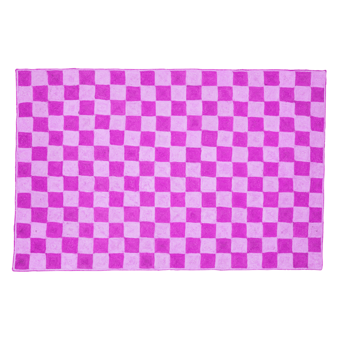 Purple Checker Jute Rug