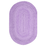 Purple Elongated Oval Jute Rug